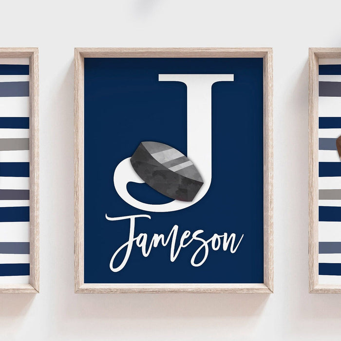 Sports home decor boy name, sport poster boy room, sports wall art, little boy gift, artwork wall crib sports theme, basketball football art