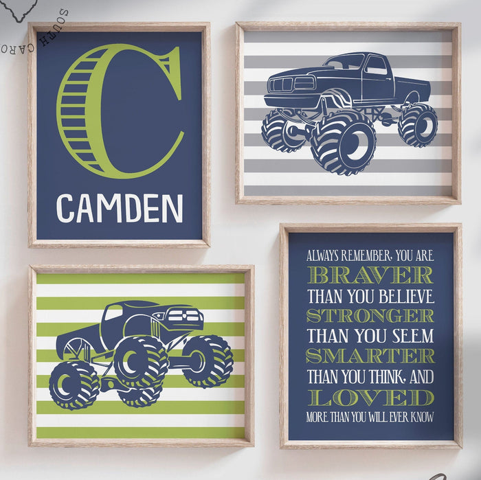 Big boy bedroom trucks, boys truck theme, monster truck theme bedroom wall art, monster truck prints for boys, truck art, truck decor boys