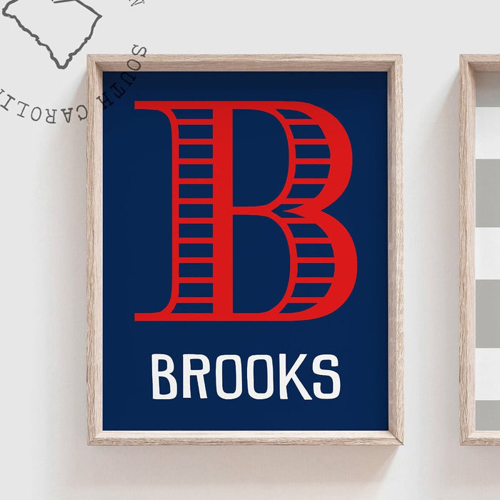 Nautical nursery decor red navy blue gray, anchor whale baby boy nursery art, nautical theme toddler, stripes gray navy blue, boys name art