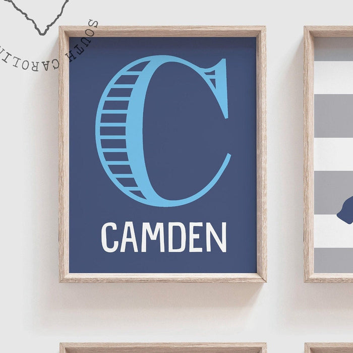 Blue dinosaurs, boys dinosaurs blue gray, dinosaur personalized, dinosaur customized bedroom wall art blue and gray, boys bedroom wall decor