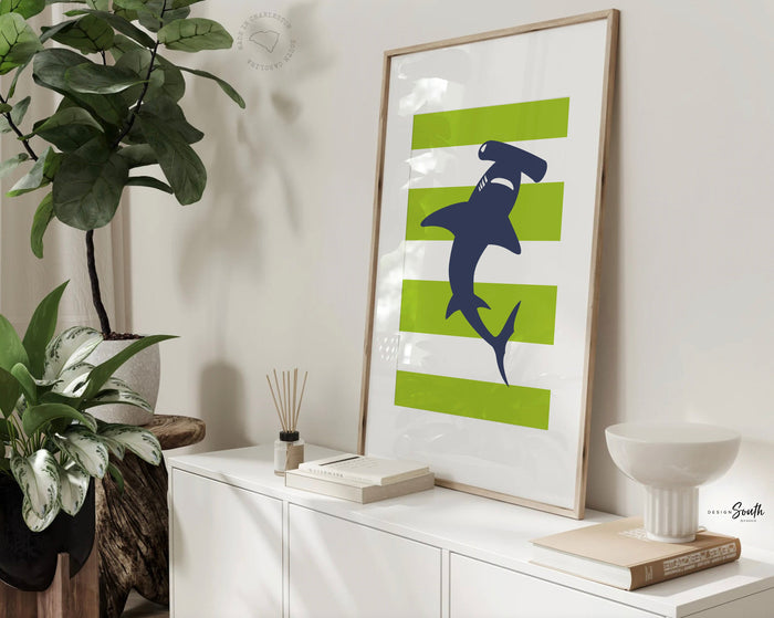 Boys nursery decor, shark nursery decor, lime gray and navy blue nursery wall art, shark theme nursery art, shark decor, shark art, abc 123
