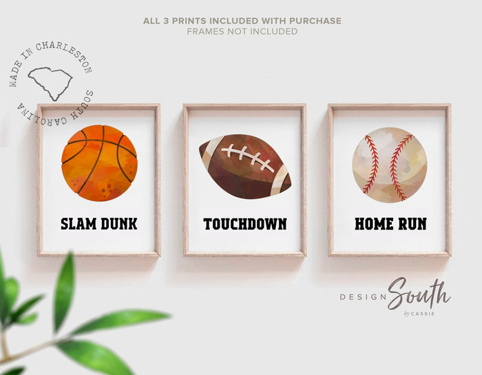 Sports home decor, sports posters boys room, sports wall art, athlete little boy gift, artwork above crib sports theme, basketball football