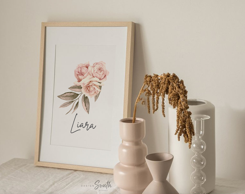 Elegant French rose art prints designed for a girl's room or nursery, featuring feminine floral designs in soft dusty rose tones. These beautiful floral prints bring a touch of classic elegance to any baby girl's nursery, adding charm and sophistication with delicate rose illustrations. Perfect for a French-inspired decor theme, these rose flower prints make a lovely addition to wall art, nursery decor, and thoughtful baby shower gifts. Ideal for creating a serene, elegant space.
