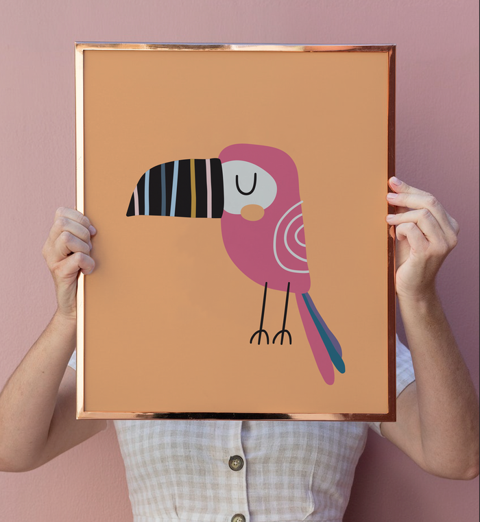 Exotic tropical birds print, colorful birds wall art, tropical vibes print set, bright tropical birds print set, modern girl's tropical art