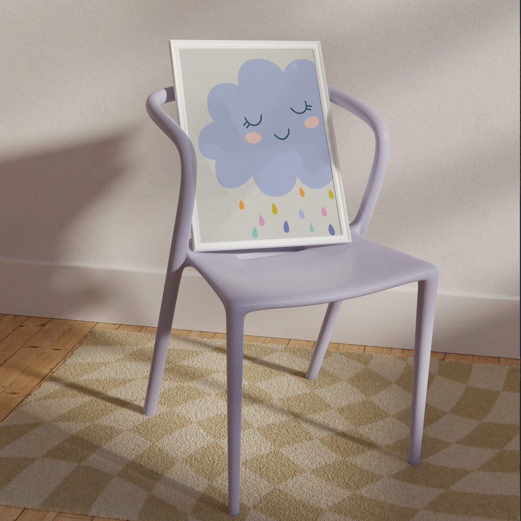 Bright pastel gender neutral nursery art, raincloud nursery art, pastel unisex nursery decor, modern trendy gender neutral nursery wall art