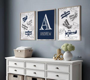 Airplane nursery art featuring vintage and modern airplane designs, perfect for boys' rooms, nurseries, and aviation-themed decor. This airplane wall art adds a touch of adventure and charm to baby nurseries, toddler rooms, and kids' playrooms. Ideal for creating an aviation-themed space, this boys' airplane art is a perfect addition to any child's bedroom, inspiring imagination and a love for flight. Great for gifts, room makeovers, and nursery decor.