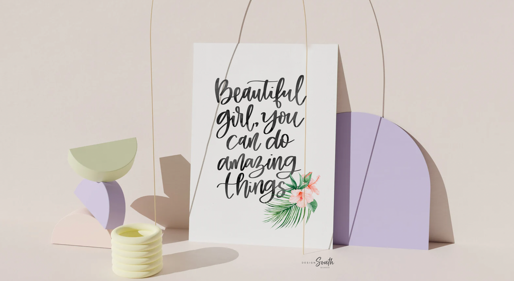 Pink tropical nursery art, baby girl bedroom wall art prints tropical theme decor, baby girl nursery decor safari animals, girl's quote art