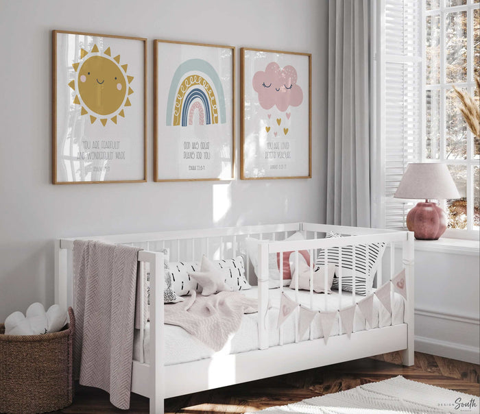 Christian nursery wall decor, bible verse wall art, nursery bible wall art, church nursery room decor, christian nursery or bedroom wall art