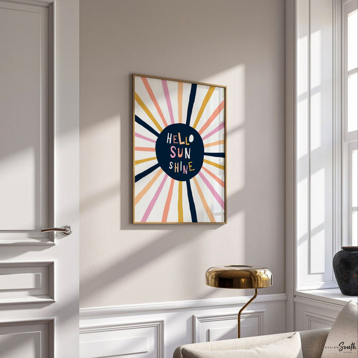 Pink Sunshine Rainbow Wall Art — Hello Sunshine Nursery Prints