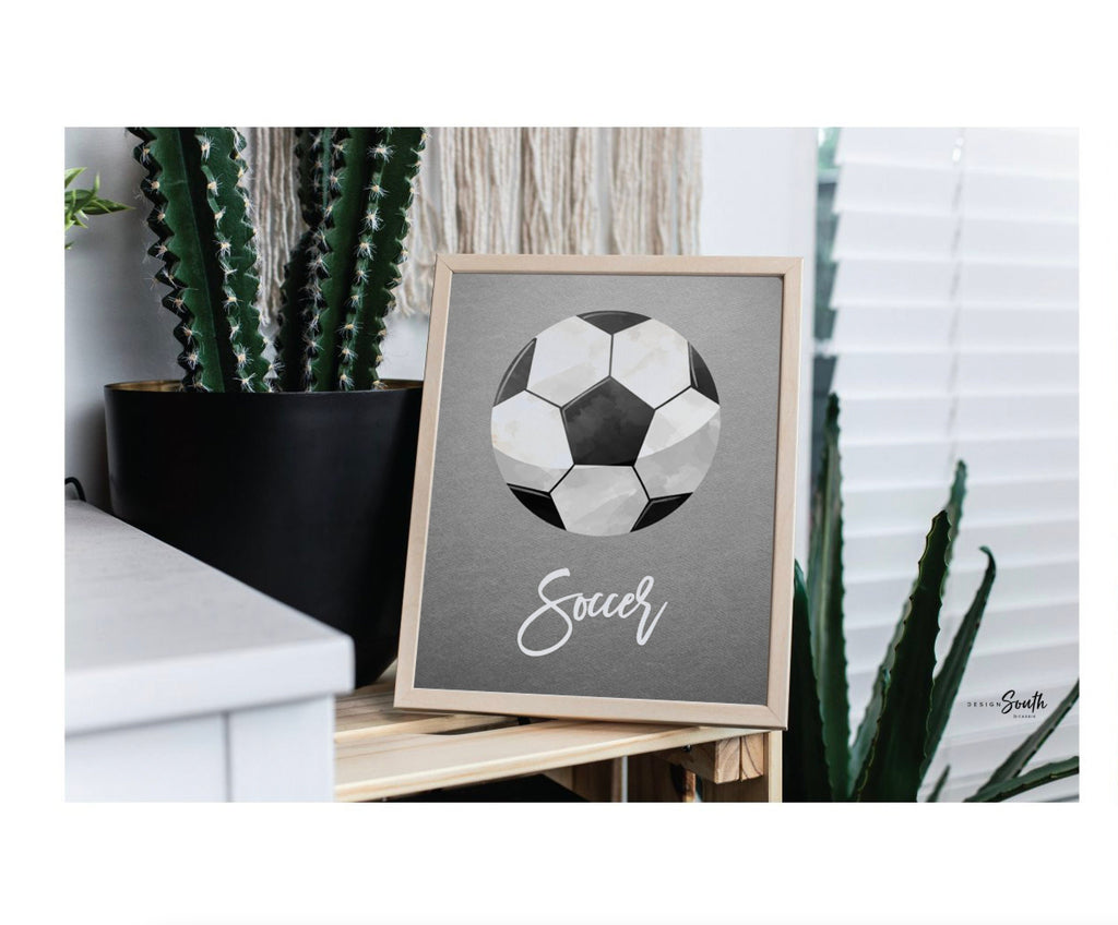 Boys room sports decor, basketball baseball football soccer wall art posters, athletic kid room, sports theme gift for boy, nursery sports