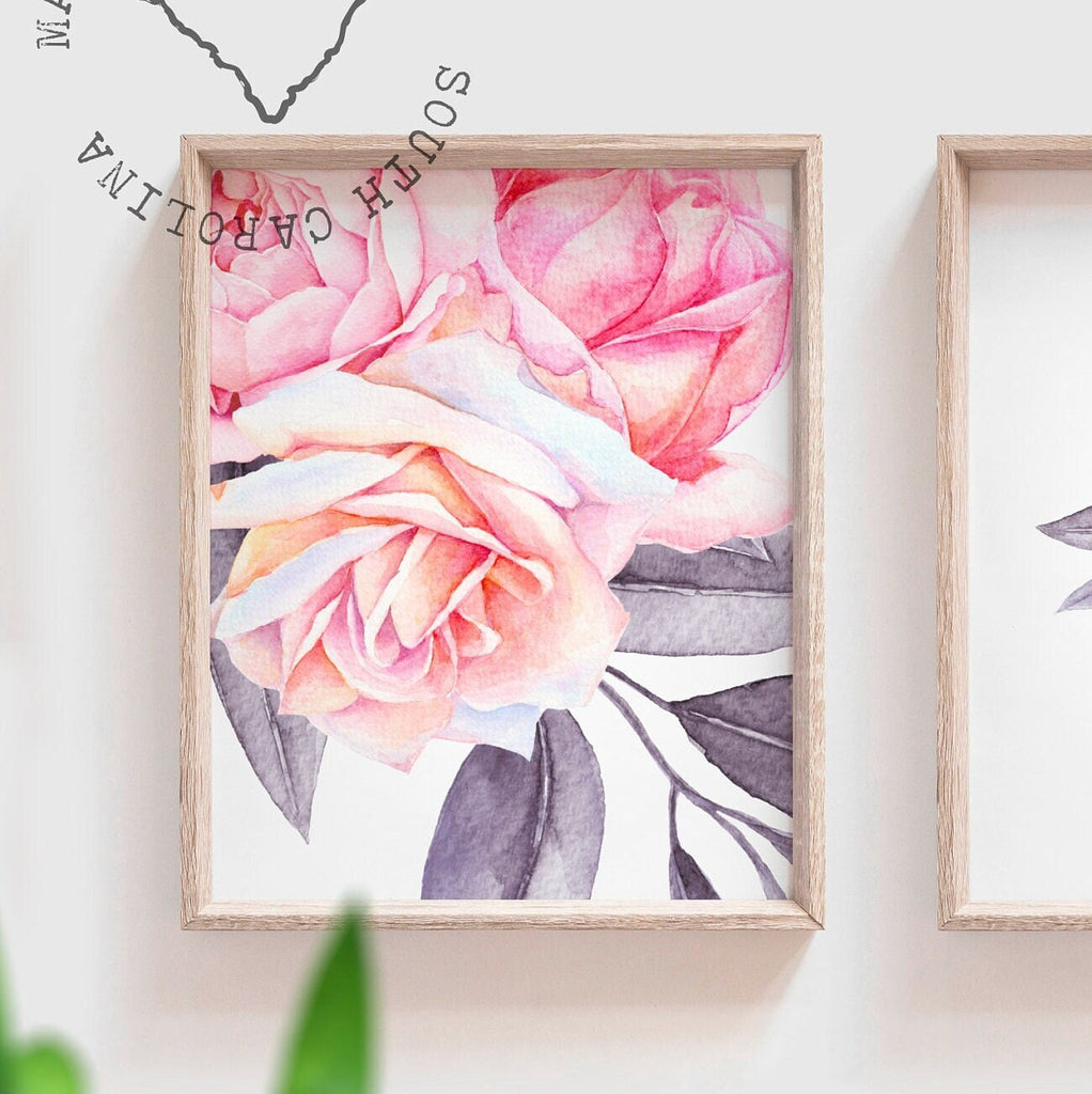 Elegant nursery ideas, pink floral bedroom, modern elegant chic pink baby nursery decor, floral personalized name art, nursery room french