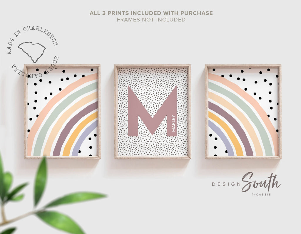Boho rainbow, desert abstract rainbow, muted boho rainbow, bohemian rainbow party gift, nursery wall art personalized name gender neutral