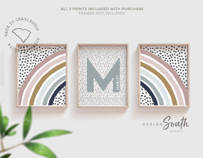 Neutral baby shower gift personalized, boho rainbow, rainbow theme, rainbow wall decor, rainbow nursery decor, mauve nursery gender neutral