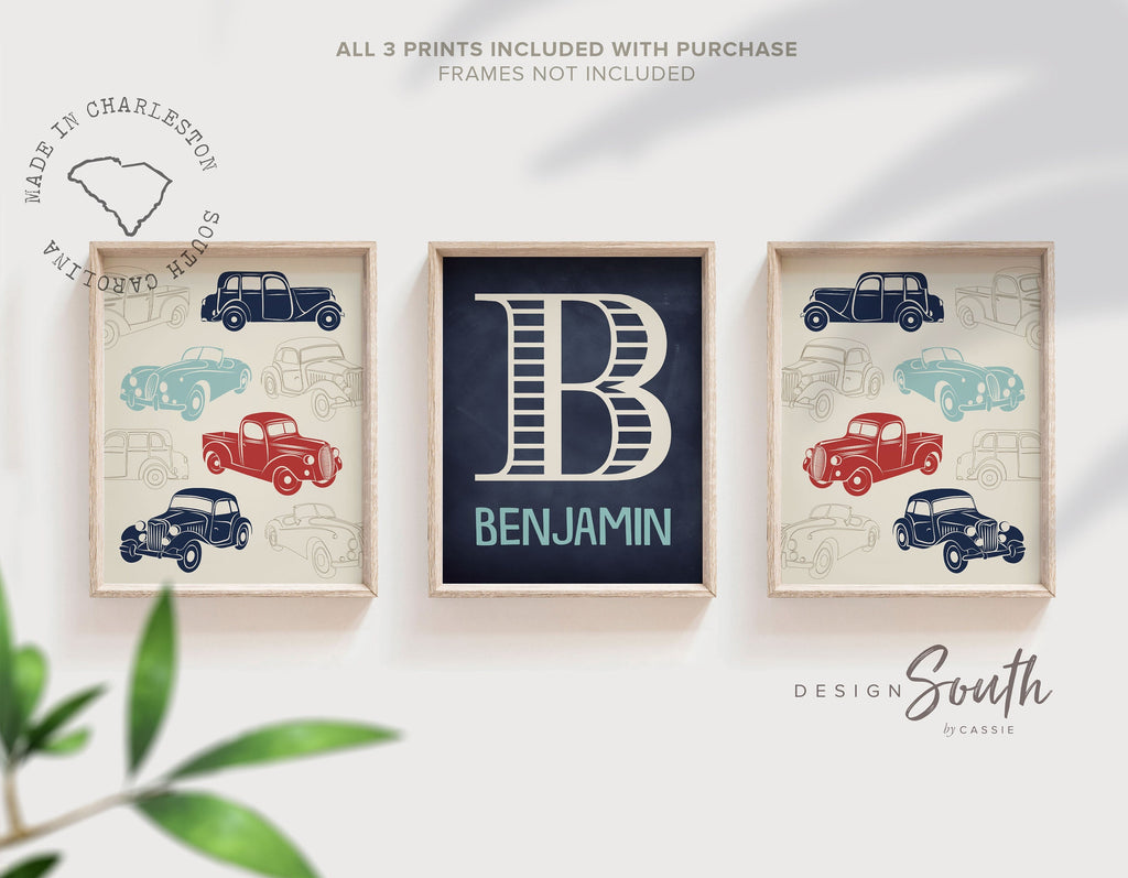 Baby boy car nursery, baby boy truck nursery, personalized baby boy art, cars baby boy decor, car nursery decor, car nursery art for boys