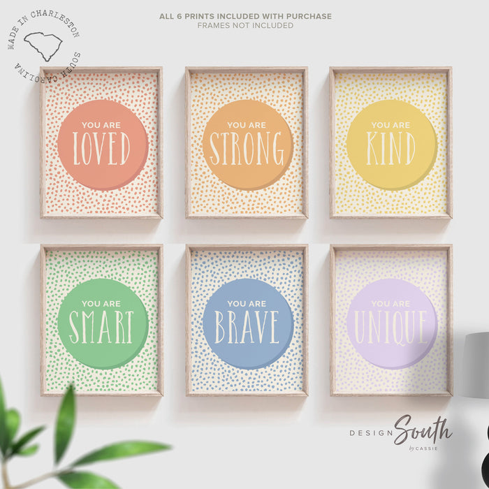 Inspirational Kids Room Prints: Neutral Nursery Decor, Set of 6