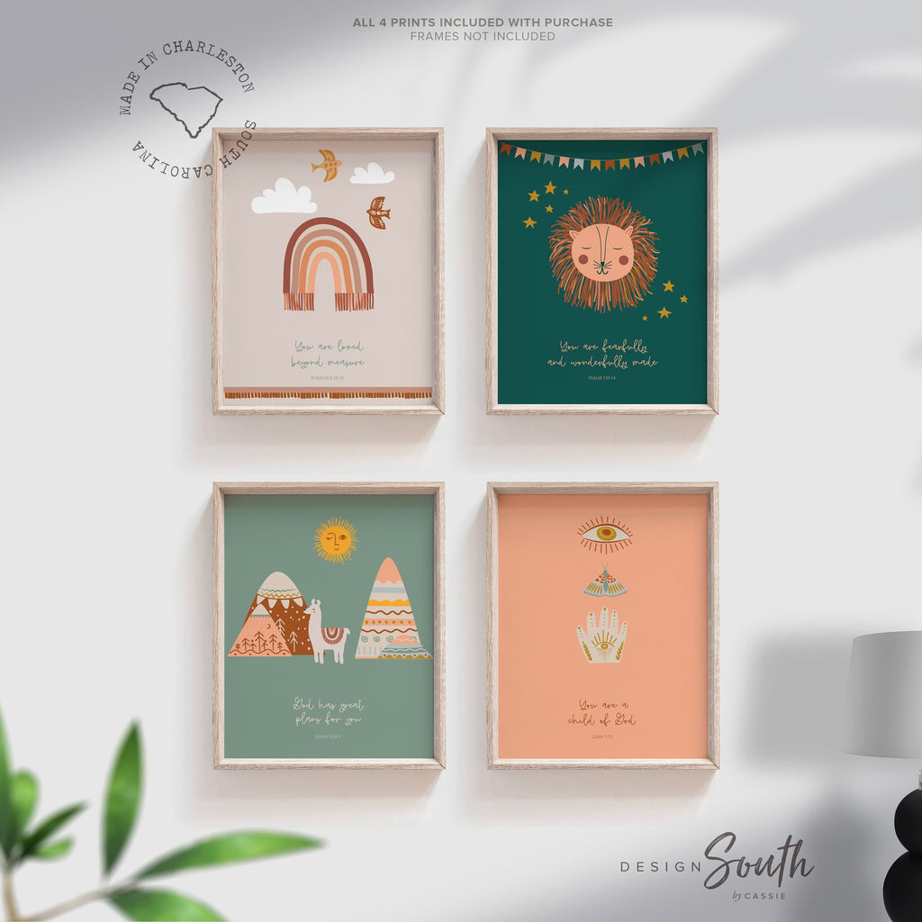 Christian nursery scripture art, church nursery decor gender neutral, bible verse prints, scripture wall art, boho gender neutral christian
