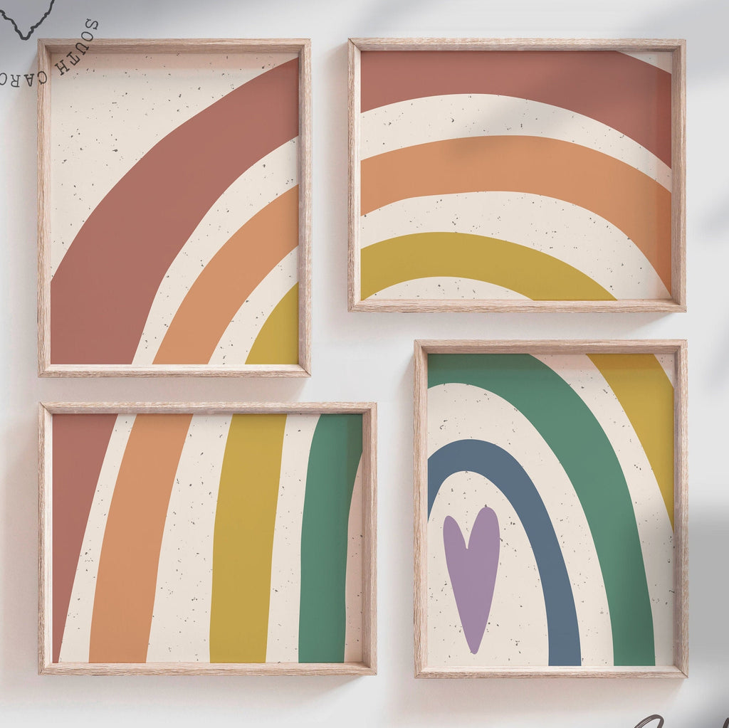 Neutral nursery decor earthy neutral tones, kids neutral playroom wall art, neutral boho rainbow for kids baby children, art gender neutral