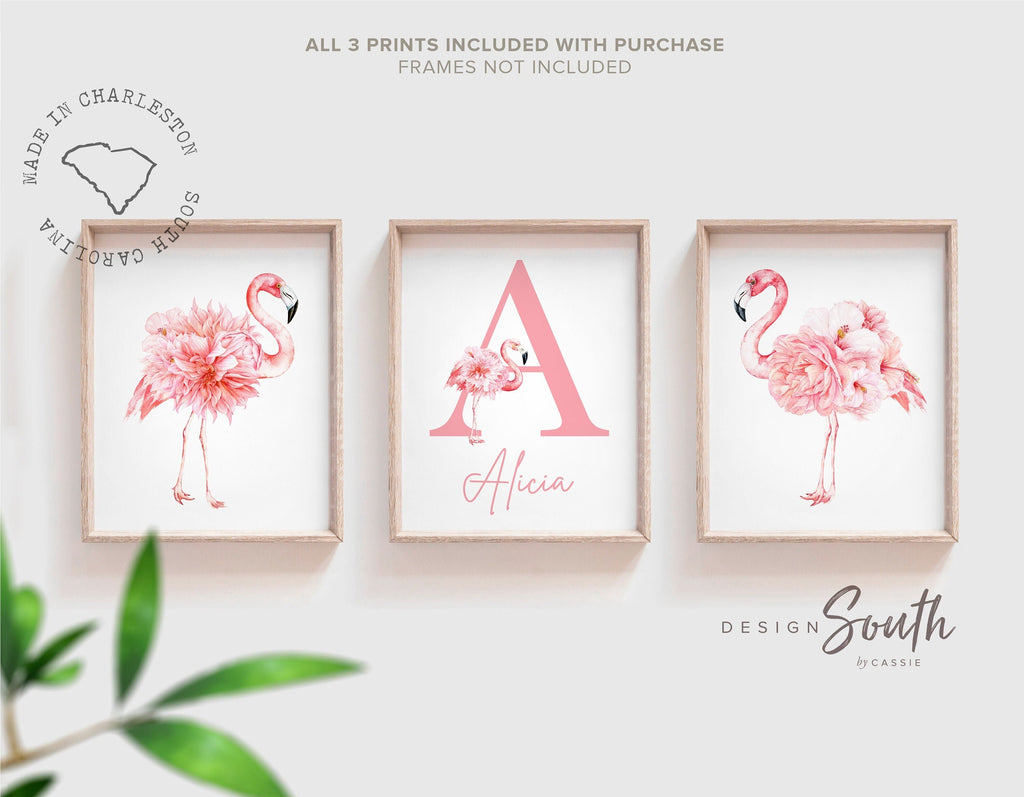 Tropical nursery baby gift, pink flamingos nursery wall, flamingo little girl bedroom, baby girl nursery ideas, themed nursery tropical girl