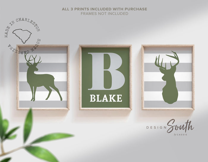 Buck Deer Boys' Room Art — Personalized Deer Hunting Prints