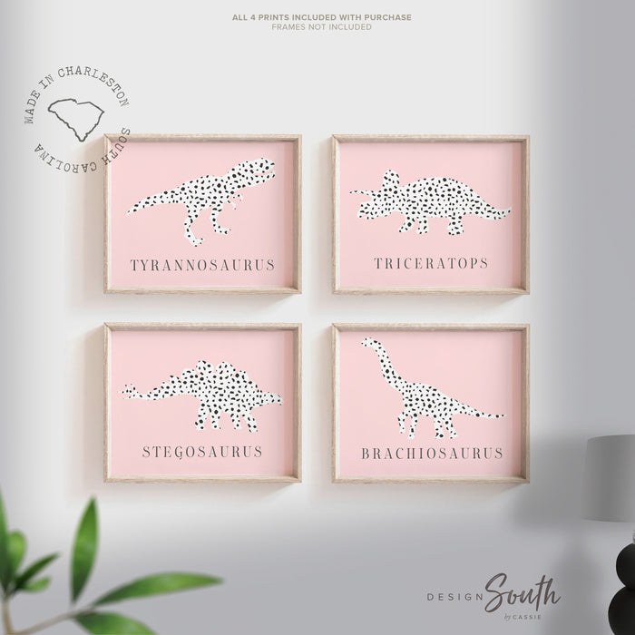 Pink baby girl cute dinosaur nursery, girl's bedroom dinosaur wall decor, gift for girl dinosaur theme, little girl bedroom dinosaur theme