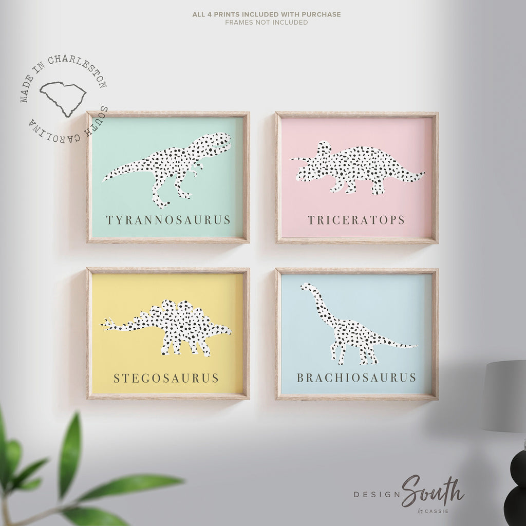Girl baby shower dinosaur theme gift, modern pastel nursery girl dinosaurs, baby room wall nursery art kid prints dinosaurs, girl dinosaurs
