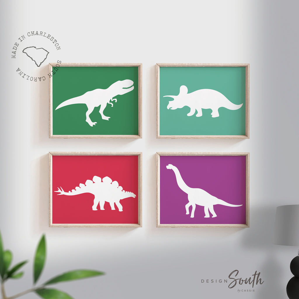 Little girl room dinosaurs, girl dinosaur art, purple and green dinosaurs, decor toddler wall girl prints dinosaurs, girl art print dinosaur