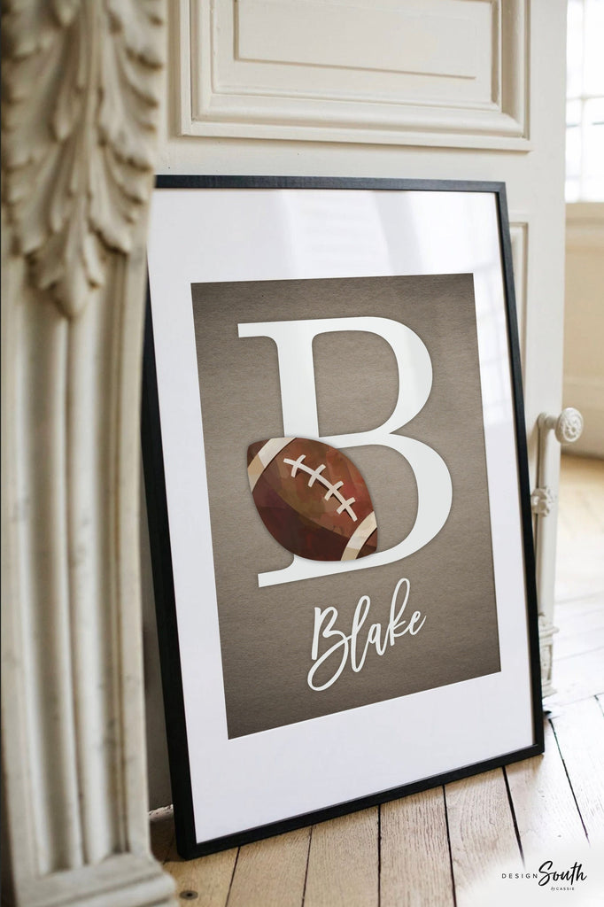 Nursery wall decor for boys sports theme, boys bedroom prints sports, football baseball basketball print set for boy, personalized boy print