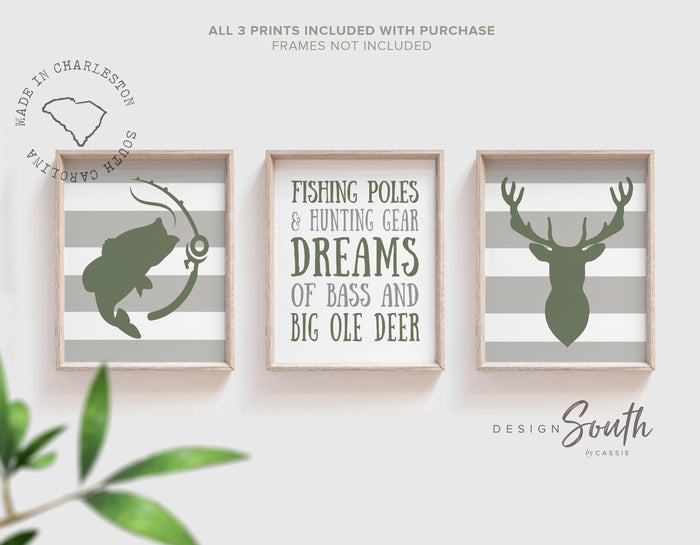 Deer bass kids decor, eight point buck deer nursery decor, bass fishing nursery decor, boys wall art hunting quote, boys bedroom deer fish