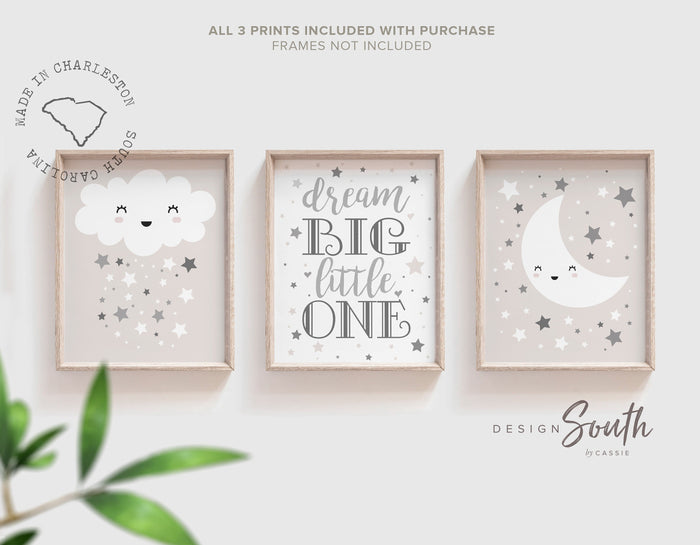 Gender neutral nursery, gray nursery art, gender neutral, star nursery decor, dream big, nursery ideas, gray star gender neutral baby shower