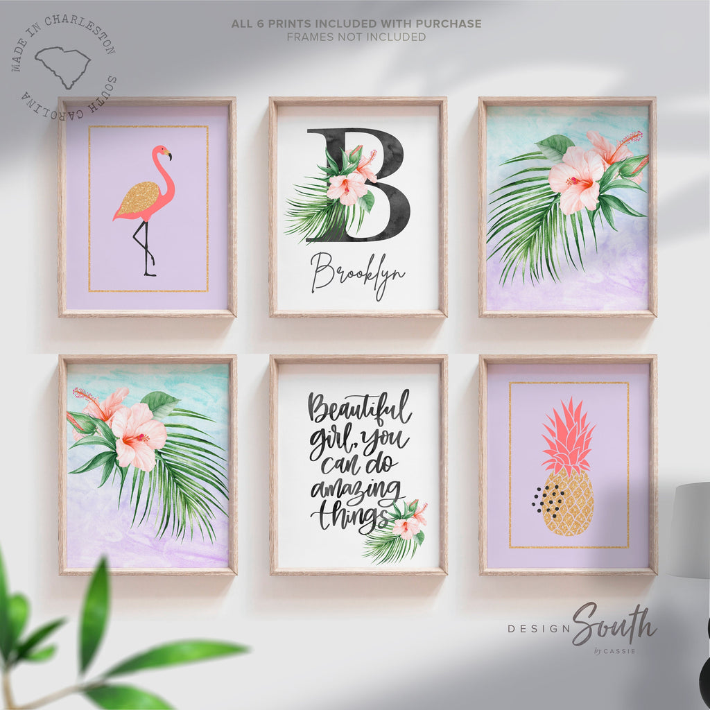 Lilac purple little girl bedroom idea, purple gold girl room decor, purple teal toddler prints, purple floral baby bedroom, lilac flower art