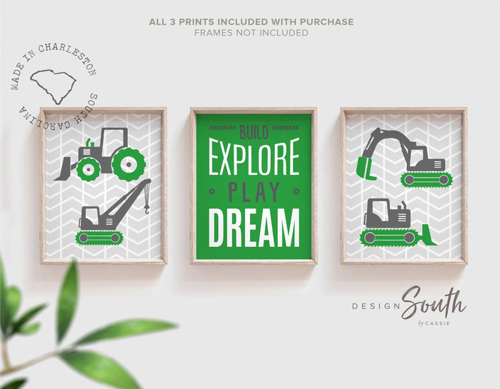 Tractors baby boy quote, boys bedroom wall construction theme posters, baby shower construction gift, birthday party construction theme gift