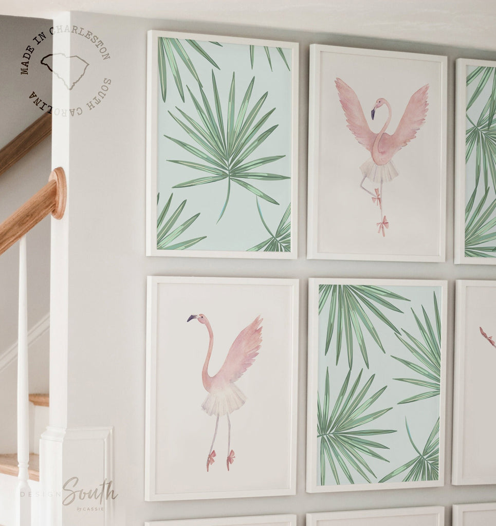 Ballet nursery set 6 prints, blush dance nursery decor, ballerina dance nursery, flamingo nursery decor, blush pink dancer art, pink ballet