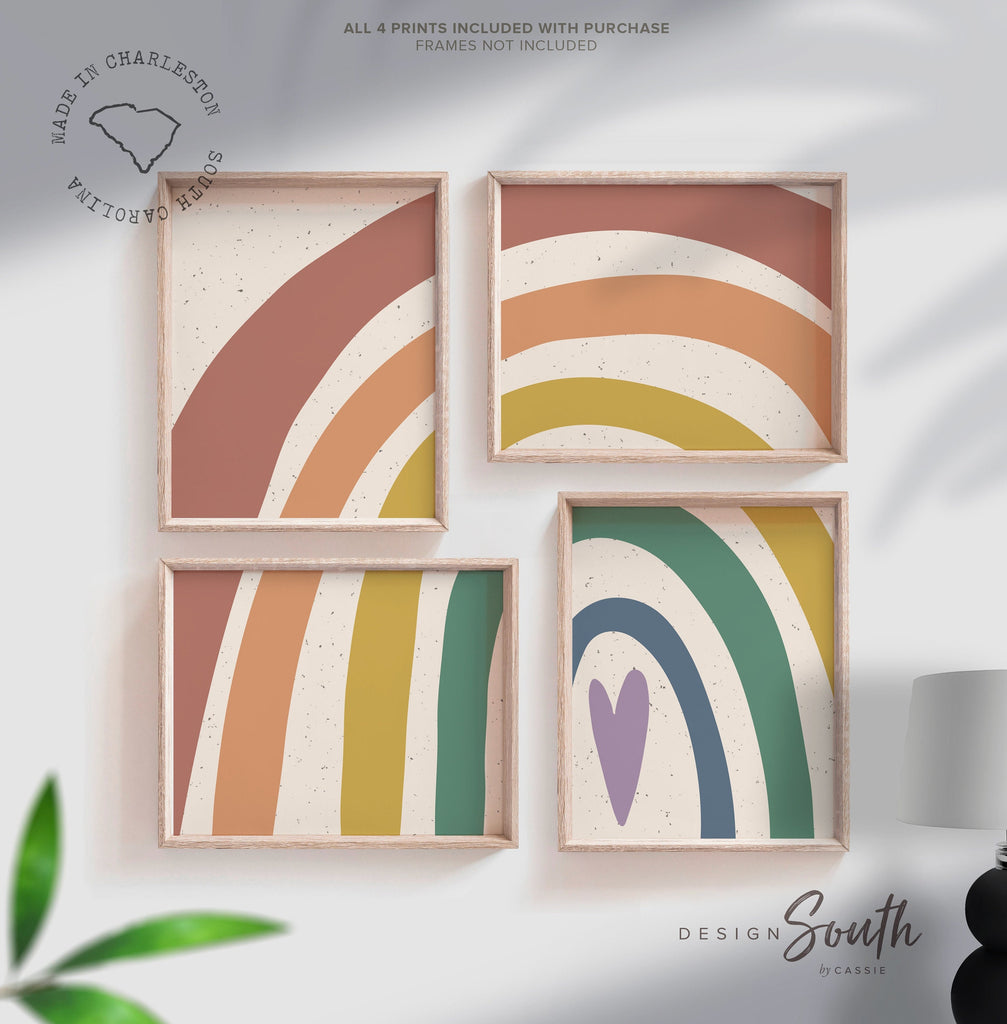 Neutral nursery decor earthy neutral tones, kids neutral playroom wall art, neutral boho rainbow for kids baby children, art gender neutral