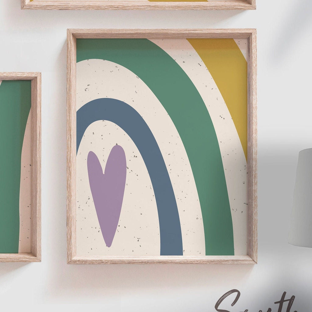 Neutral nursery decor earthy neutral tones, kids neutral playroom wall art, neutral boho rainbow for kids baby children, art gender neutral