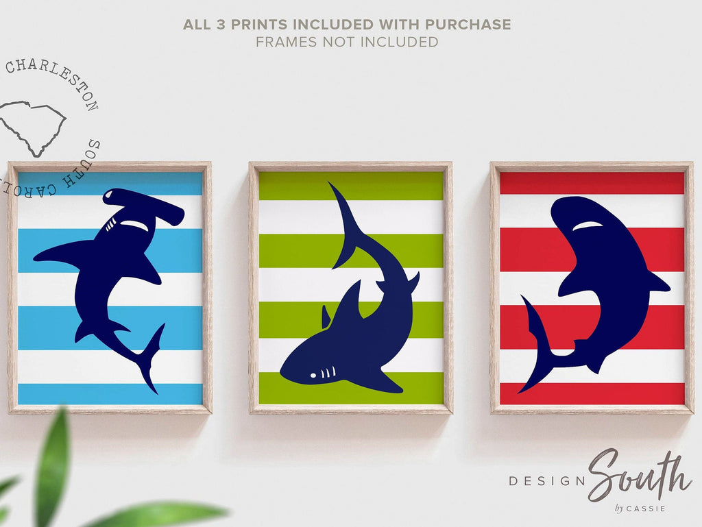 Kids room sharks, toddler shark room, shark decor, boy wall art, big boy bedroom, shark playroom, wall art for boy, bedroom decor, boys room