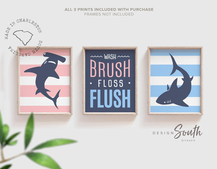 Boy girl bathroom, boy and girl shark bathroom, boy/girl decor pink blue, pink and blue bathroom kids, boy girl twin bathroom, twin girl boy