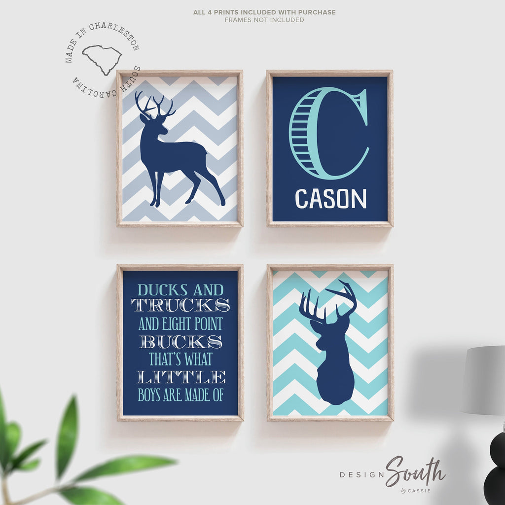 Deer nursery, woodland deer, personalized name, navy deer nursery decor, deer nursery prints wall art, deer wall art, boy hunting bedroom