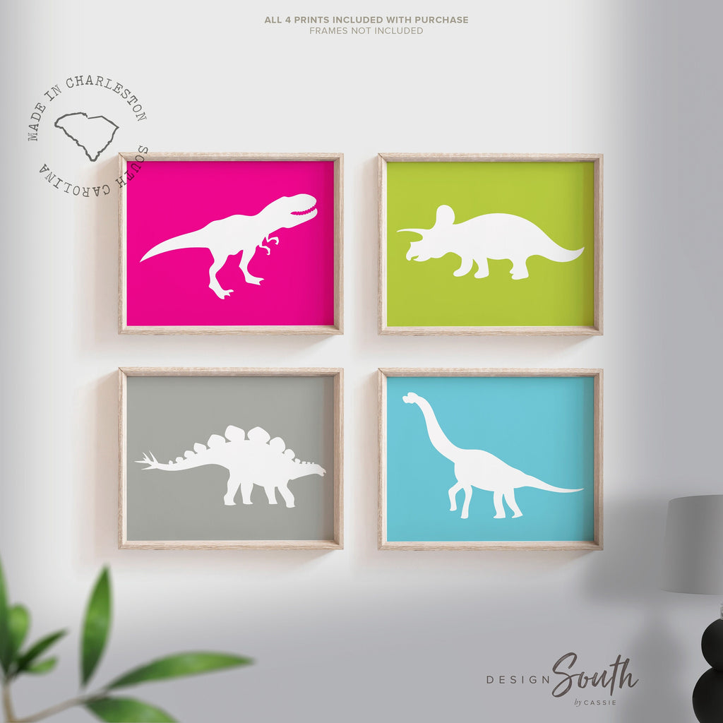Girls dinosaur bedroom, dinosaur toddler girl dinosaurs, girly dinosaur wall prints, girls dinosaur playroom, girls playroom bright dinosaur