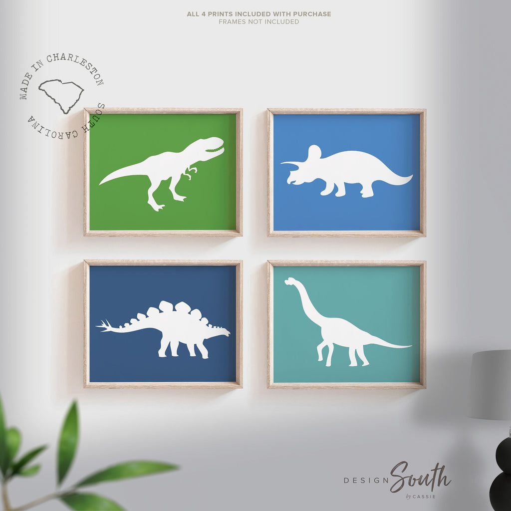 Dinosaur decor, boys playroom wall dinosaur theme, wall art for boys, dinosaur art prints for toddlers, dinosaur prints kids, t rex wall art