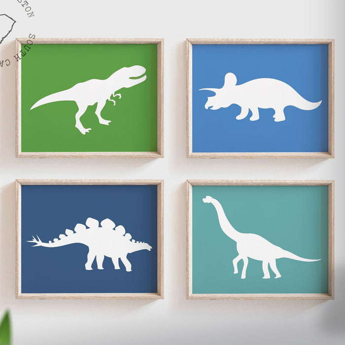 Dinosaur decor, boys playroom wall dinosaur theme, wall art for boys, dinosaur art prints for toddlers, dinosaur prints kids, t rex wall art