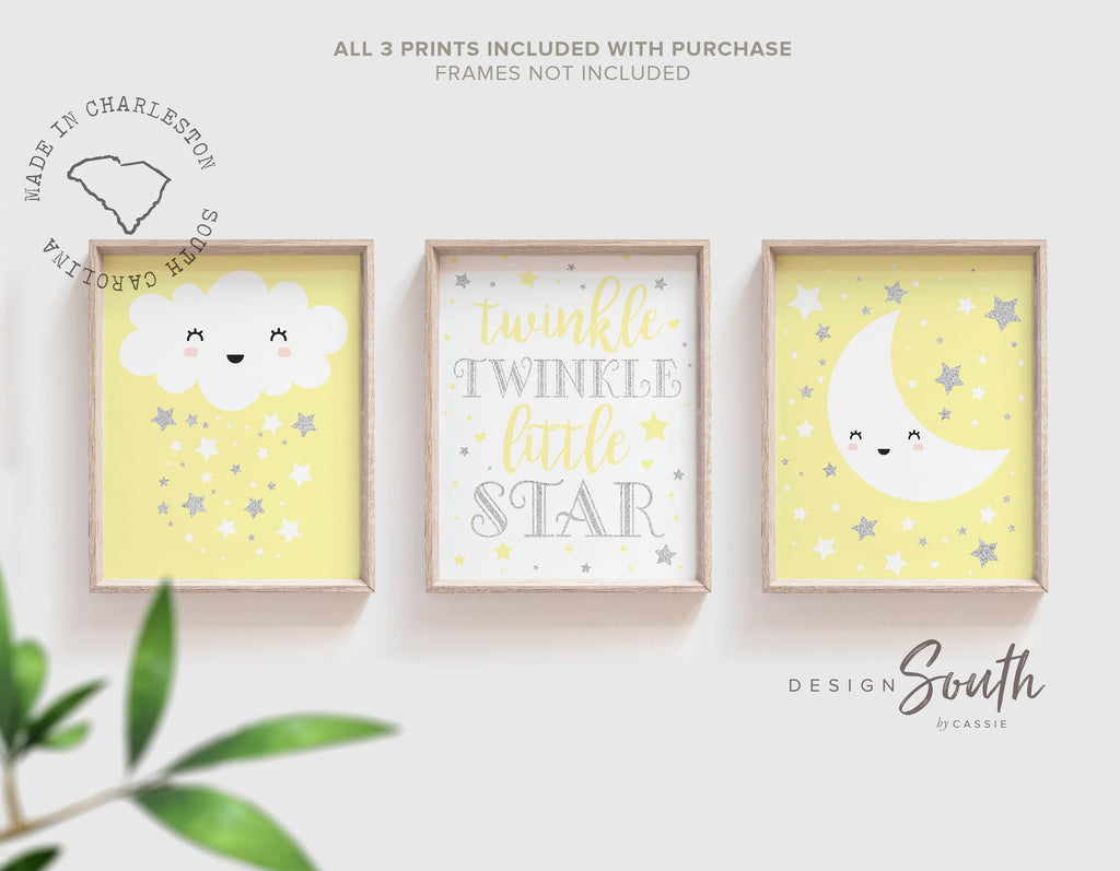 Gender neutral nursery, yellow gray white nursery ideas, yellow nursery, wall art for baby room, nursery decor ideas, wall pictures nursery