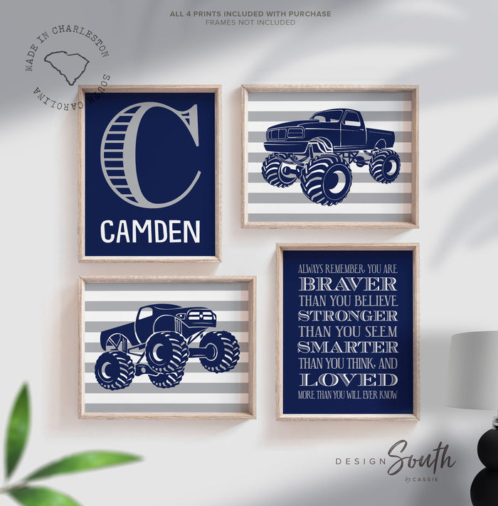 Big boy bedroom trucks, boys truck theme, monster truck theme bedroom wall art, monster truck prints for boys, truck art, truck decor boys