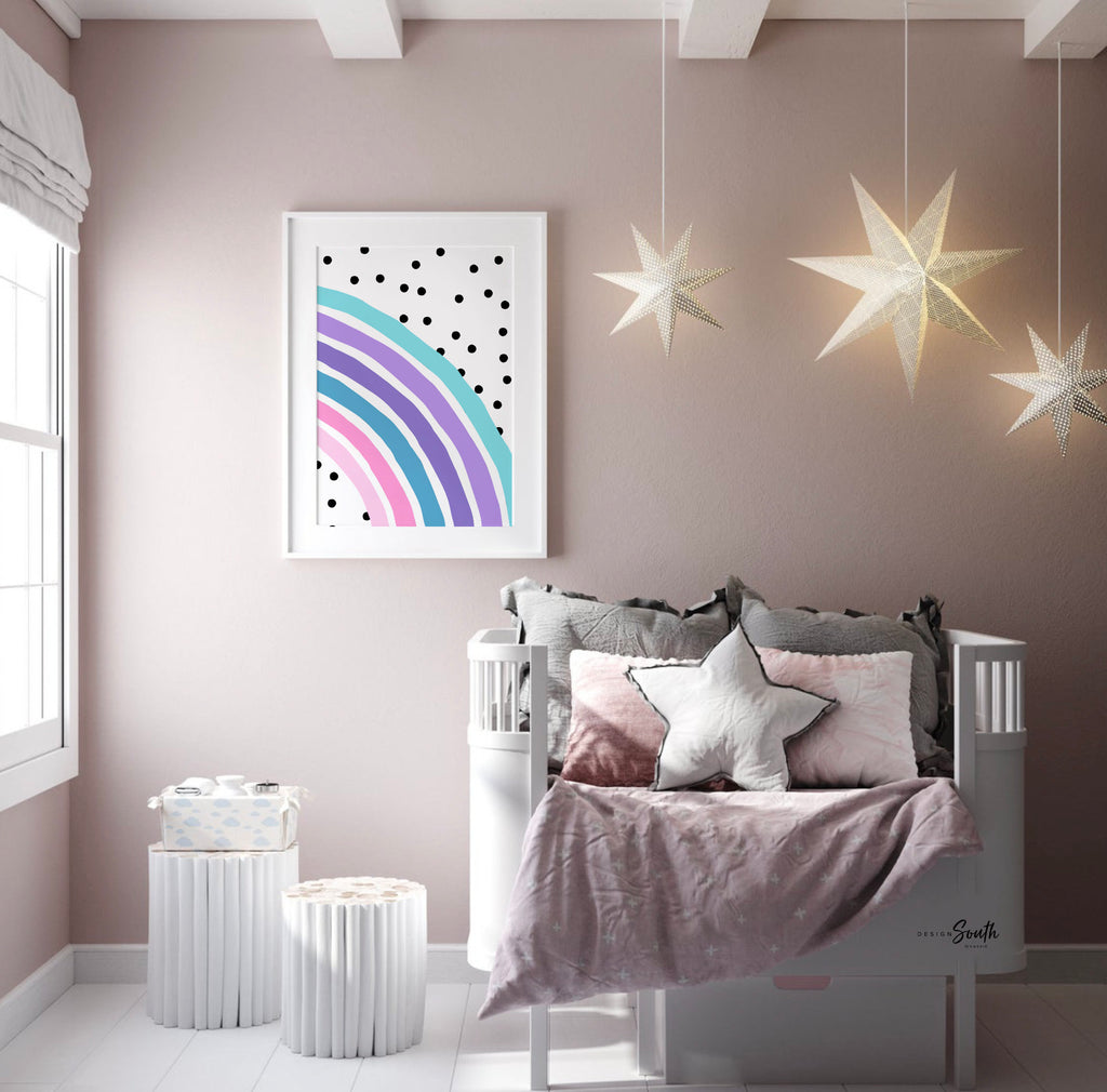 Baby girl nursery decor, purple teal aqua and pink prints for nursery, prints for little girls bedroom, playroom wall art set idea for girl