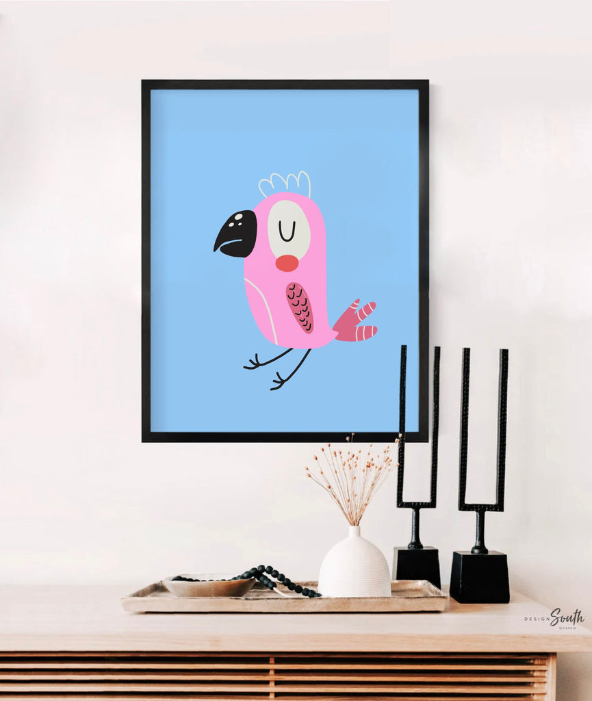 Pastel kid art, baby tropical themed room, tropical bird art, modern trendy pastel art set of 3, toucan bird print, nursery pink blue purple