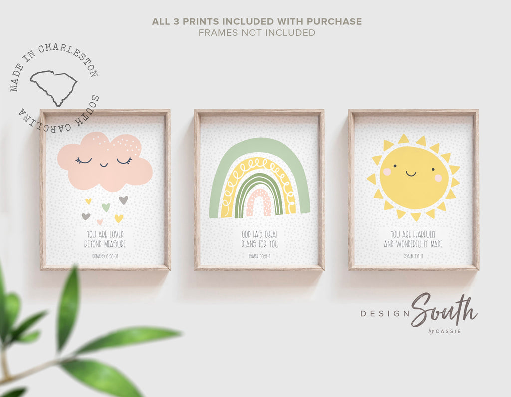 Christian gender neutral nursery wall decor, bible verse wall art, nursery bible wall art, church nursery room decor, religious nursery art