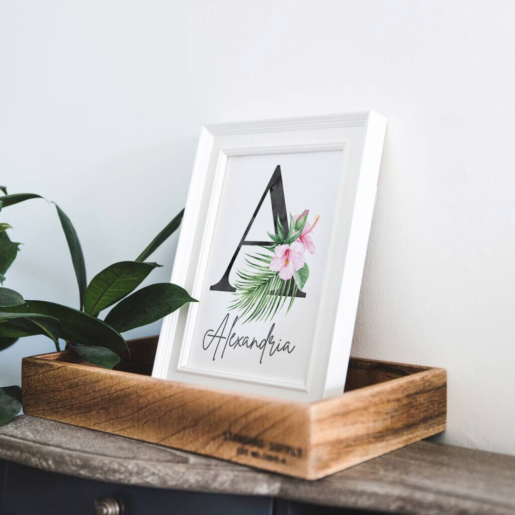 Tropical girl nursery, flamingo baby room decor, personalized monogram tropical flamingo, wall art set tropical newborn, baby shower gift