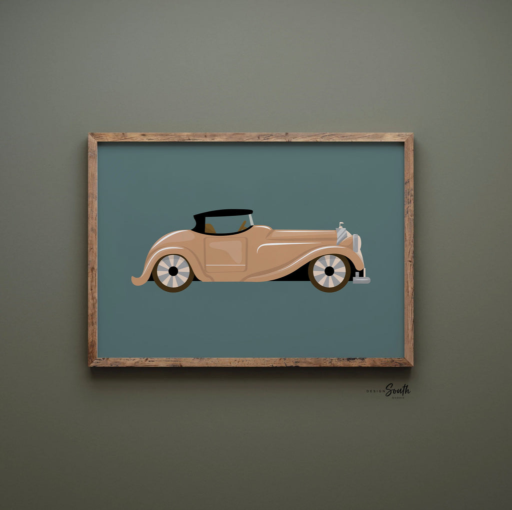 Retro car nursery decor, retro kids car decor, big boy bedroom vintage car art set, boy bedroom ideas, playroom boy wall, car nursery gift