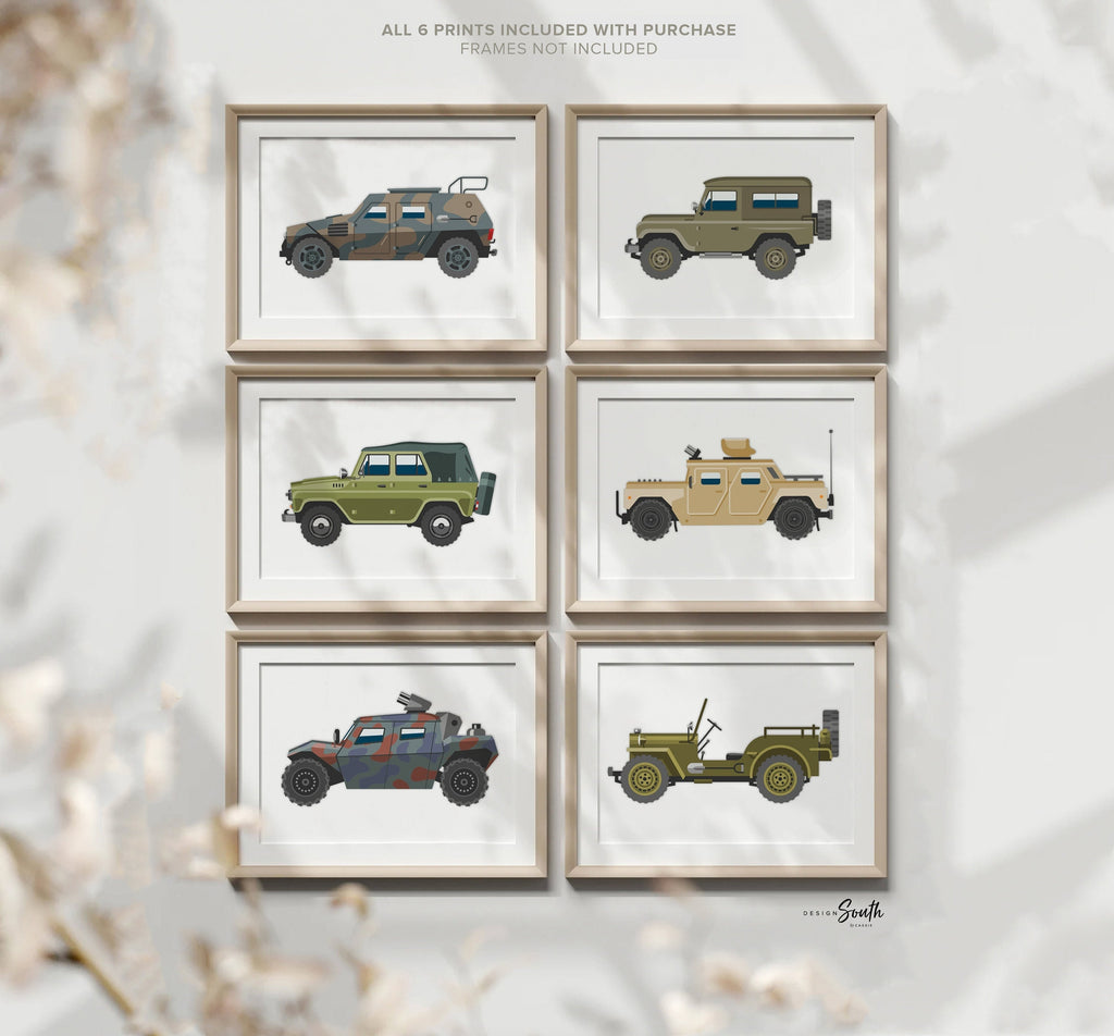 Military baby vehicle wall art, military baby gift, army truck vehicles child kid decor, baby boy army nursery, kids room army veteran decor