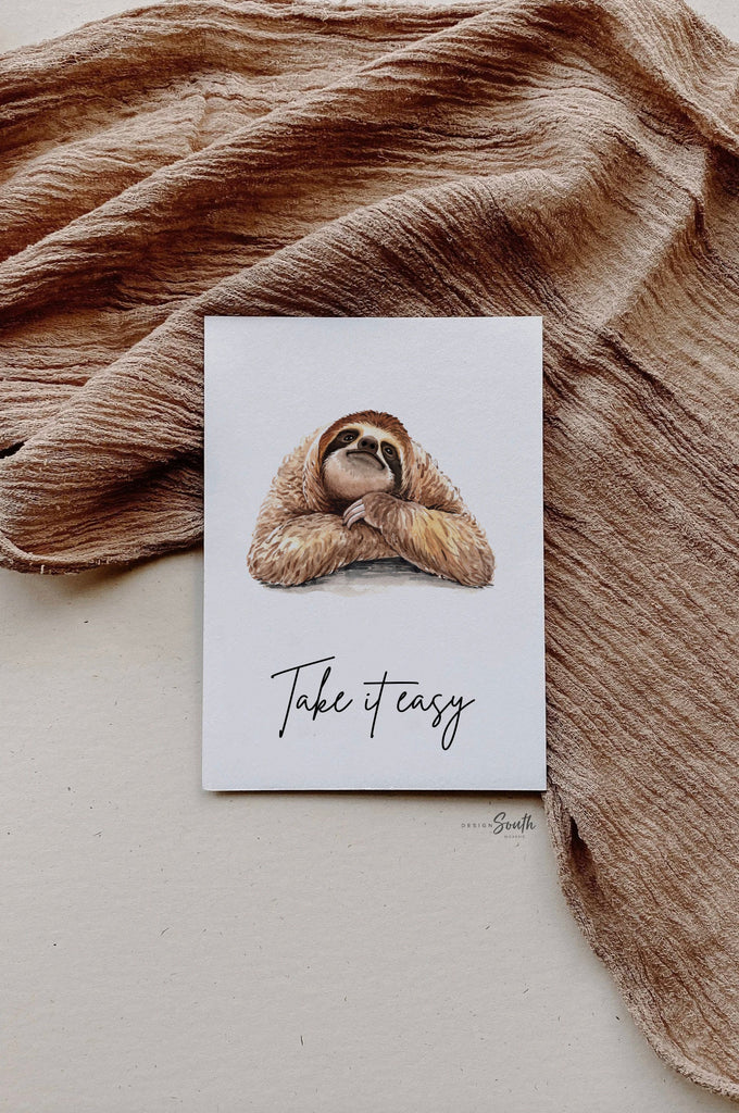 Sloth wall art, set of 3 sloths, sloth quotes art prints, sloth themed room, child sloth wall art, sloth bedroom decor, hanging sloth decor