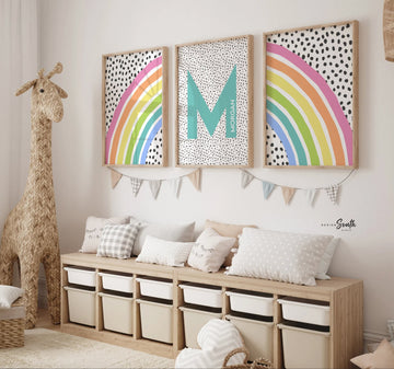 Pastel rainbow art, personalized name with rainbow, little girl rainbow, pastel rainbow theme decor, baby room pastel rainbow, room rainbow